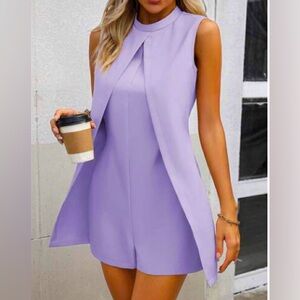 Mock Neck Tank Romper Size L (8-10) NWT